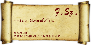 Fricz Szonóra névjegykártya